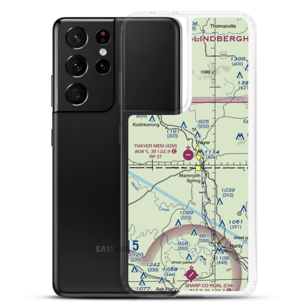 Thayer Memorial Airport (42M) VFR Sectional Samsung Case Samsung Galaxy S21 Ultra model shown