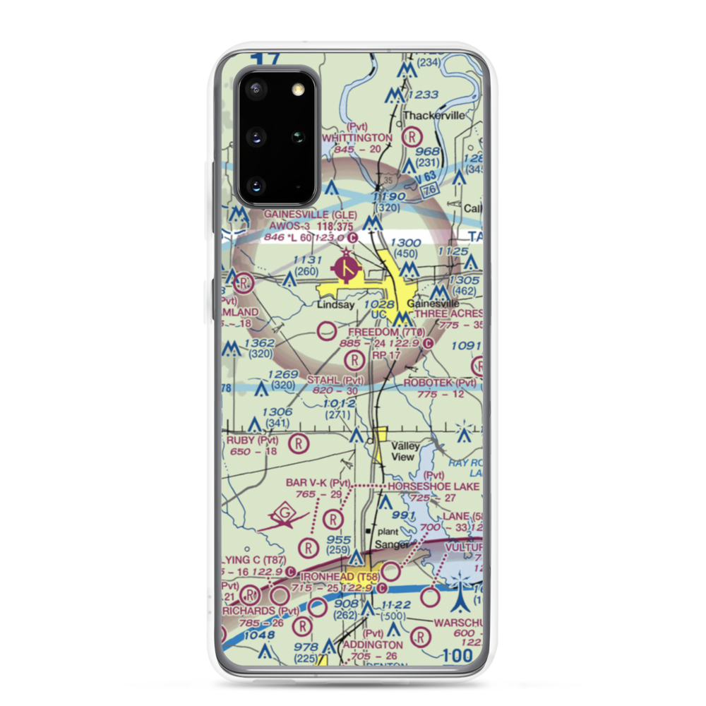 The 88 Airport (XS62) VFR Sectional Samsung Case Samsung Galaxy S20 Plus model shown