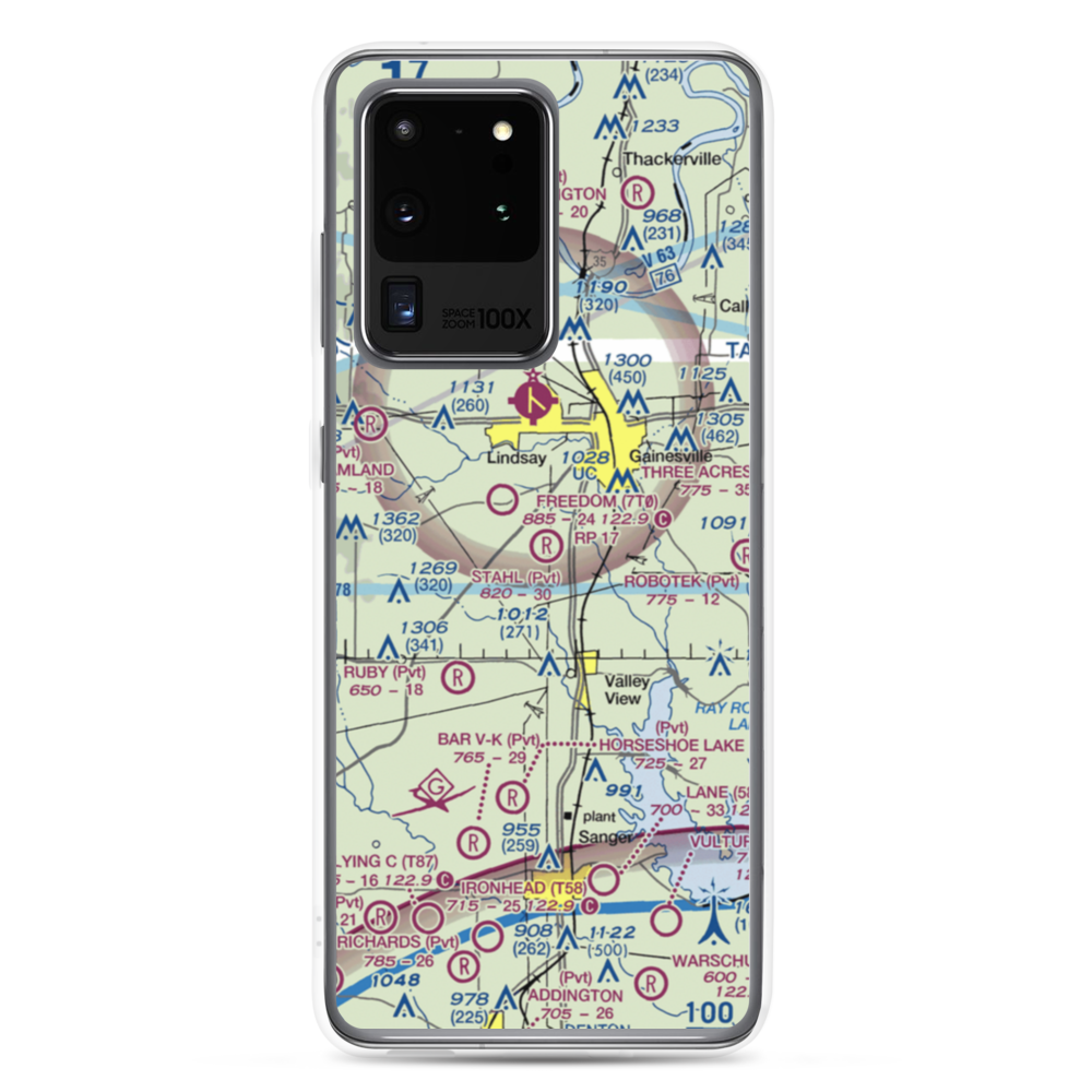 The 88 Airport (XS62) VFR Sectional Samsung Case Samsung Galaxy S20 Ultra model shown