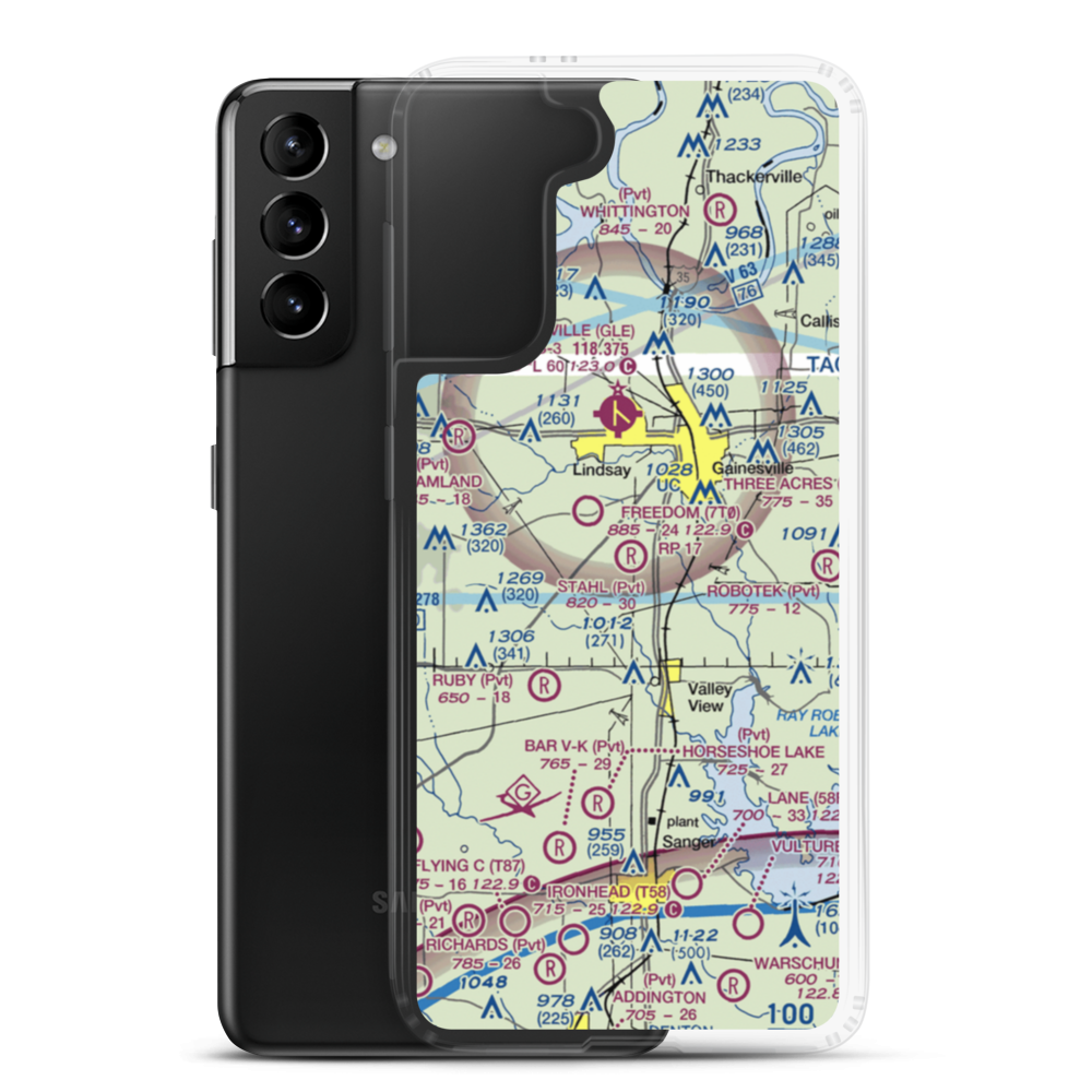The 88 Airport (XS62) VFR Sectional Samsung Case Samsung Galaxy S21 Plus model shown