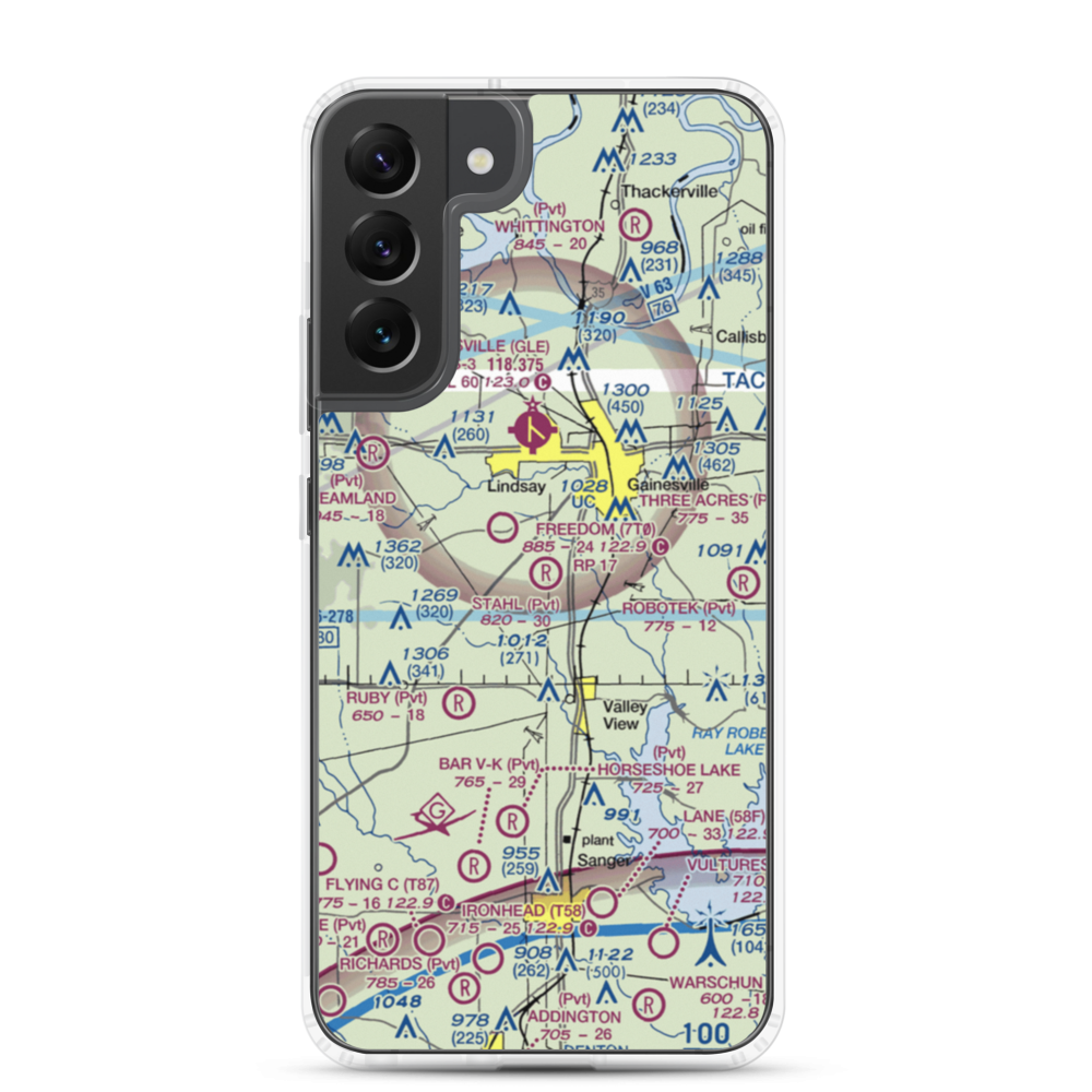 The 88 Airport (XS62) VFR Sectional Samsung Case Samsung Galaxy S22 Plus model shown