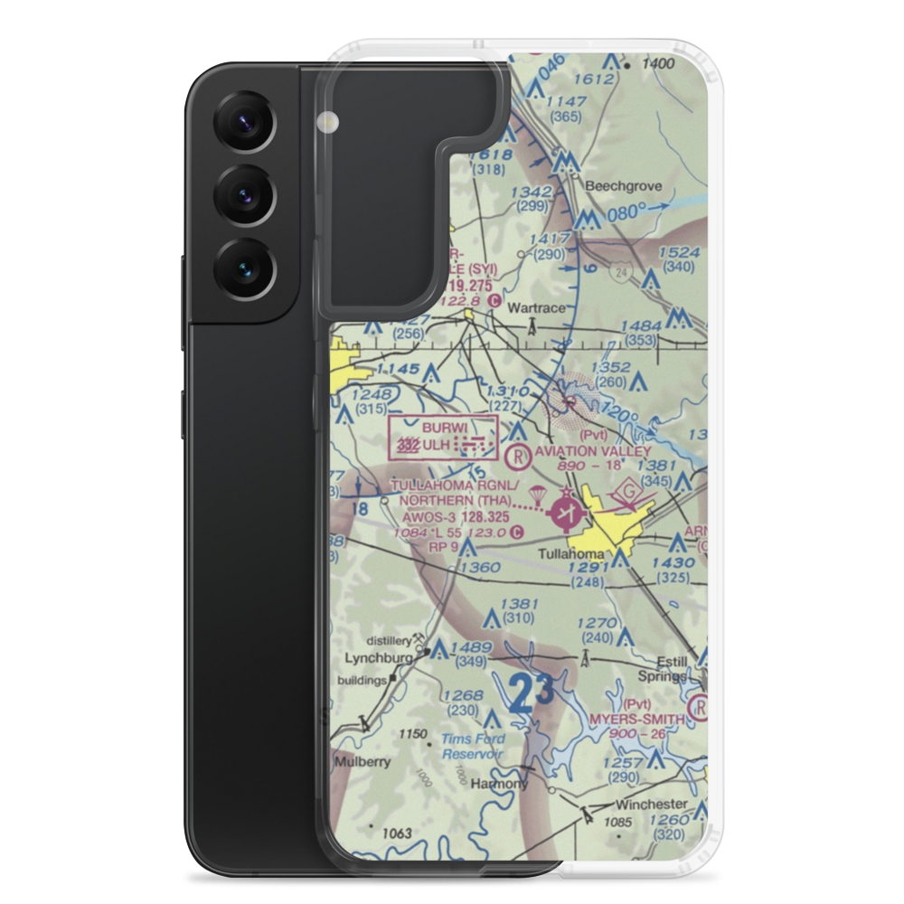 The Aviation Valley Airport (6TN4) VFR Sectional Samsung Case Samsung Galaxy S22 Plus model shown