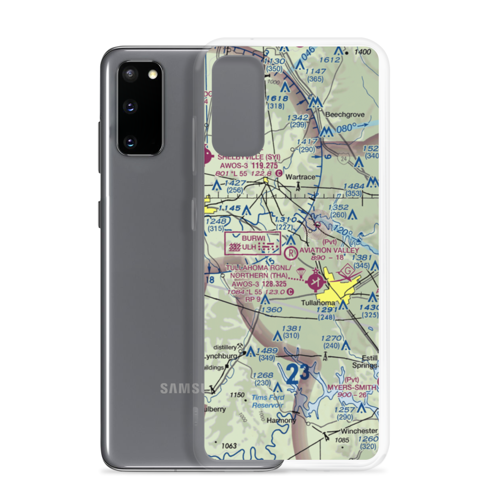 The Aviation Valley Airport (6TN4) VFR Sectional Samsung Case Samsung Galaxy S20 model shown