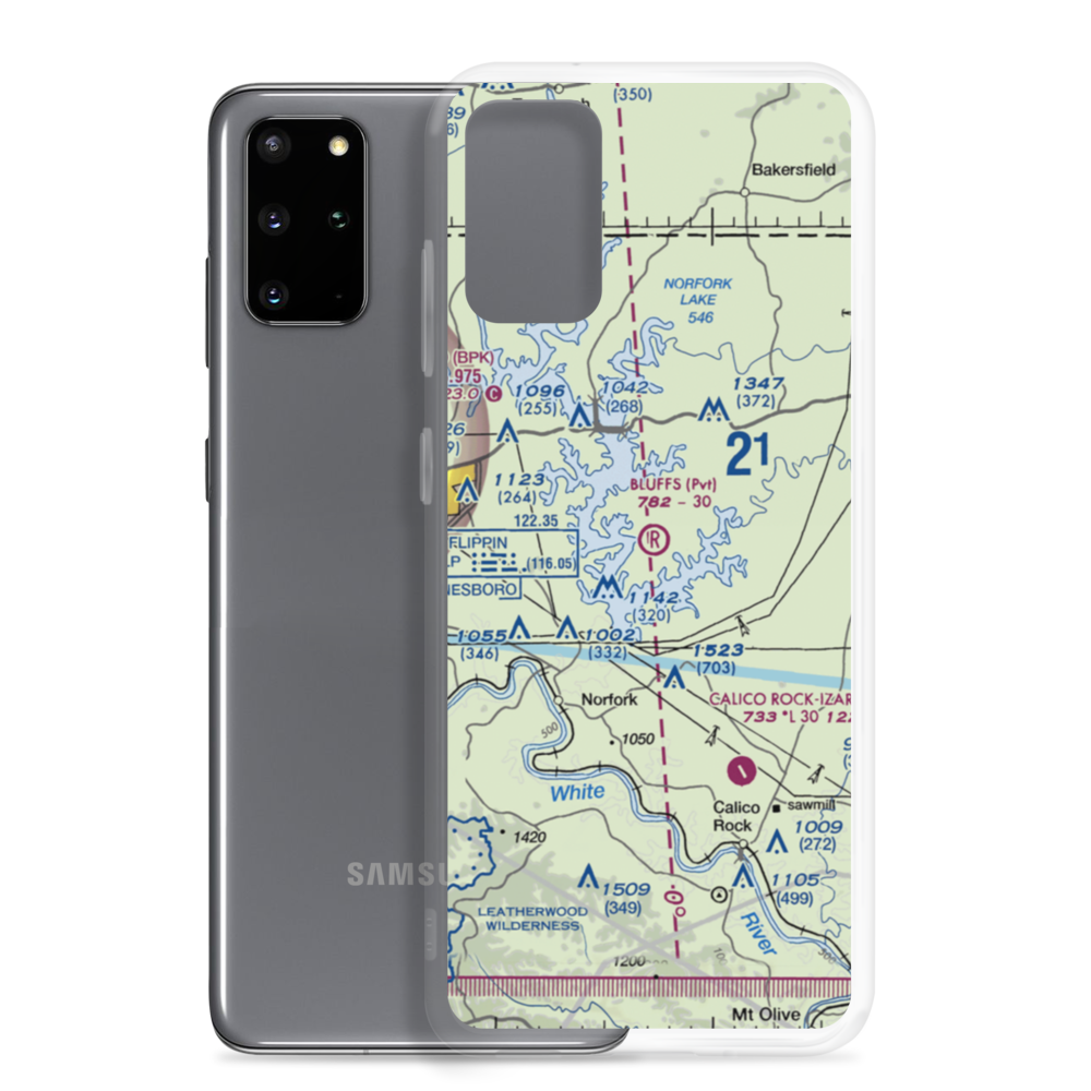 The Bluffs Airport (75AR) VFR Sectional Samsung Case Samsung Galaxy S20 Plus model shown