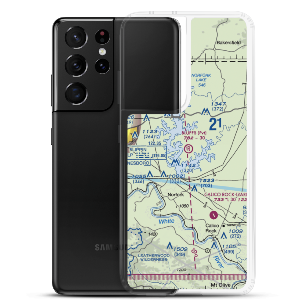 The Bluffs Airport (75AR) VFR Sectional Samsung Case Samsung Galaxy S21 Ultra model shown