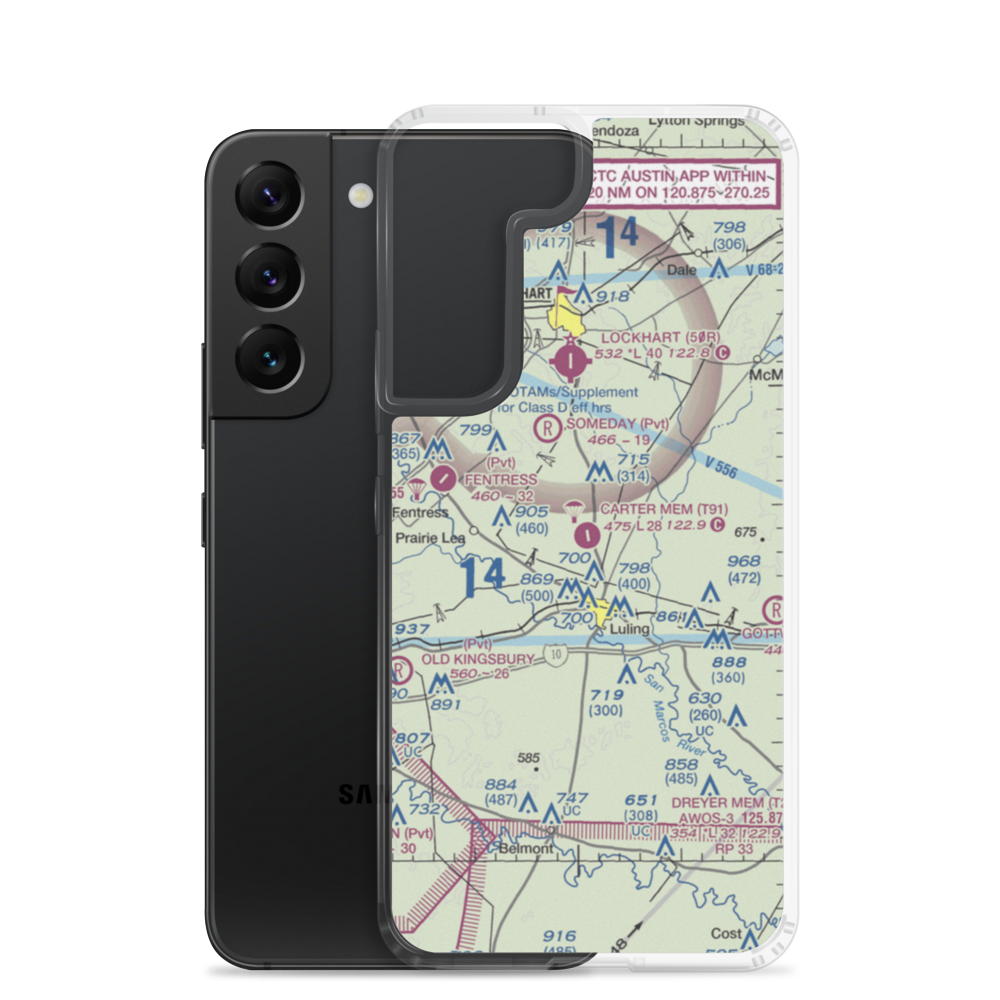 The Carter Memorial Airport (T91) VFR Sectional Samsung Case Samsung Galaxy S22 model shown