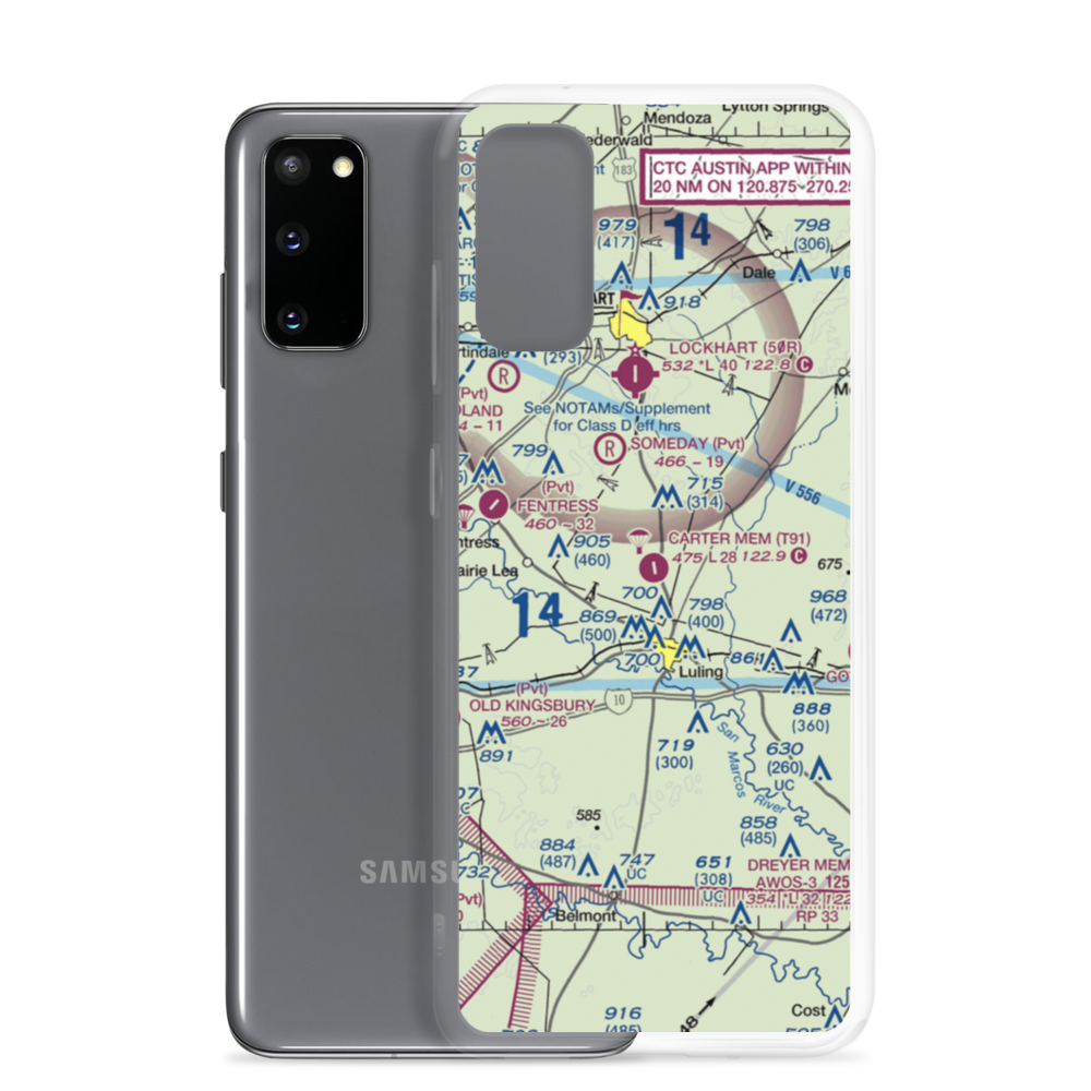 The Carter Memorial Airport (T91) VFR Sectional Samsung Case Samsung Galaxy S20 model shown