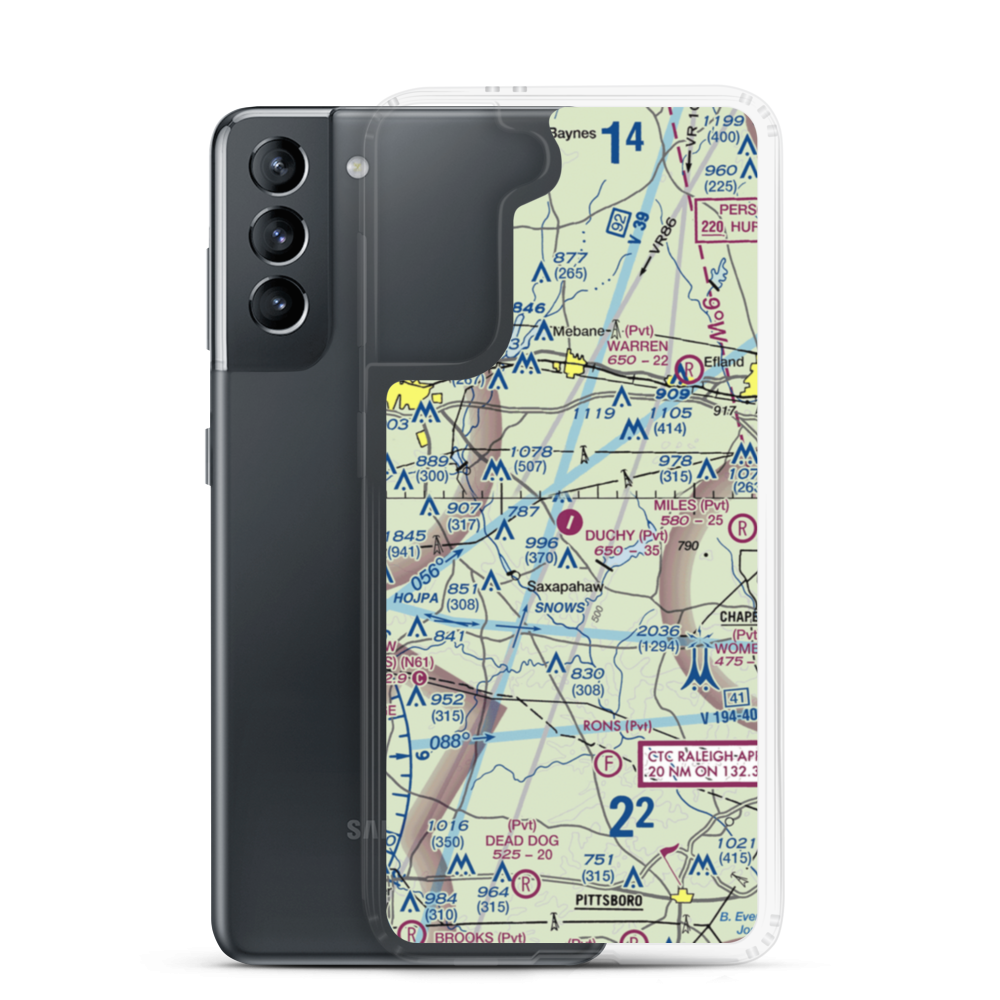 The Duchy Airport (5NC5) VFR Sectional Samsung Case Samsung Galaxy S21 model shown