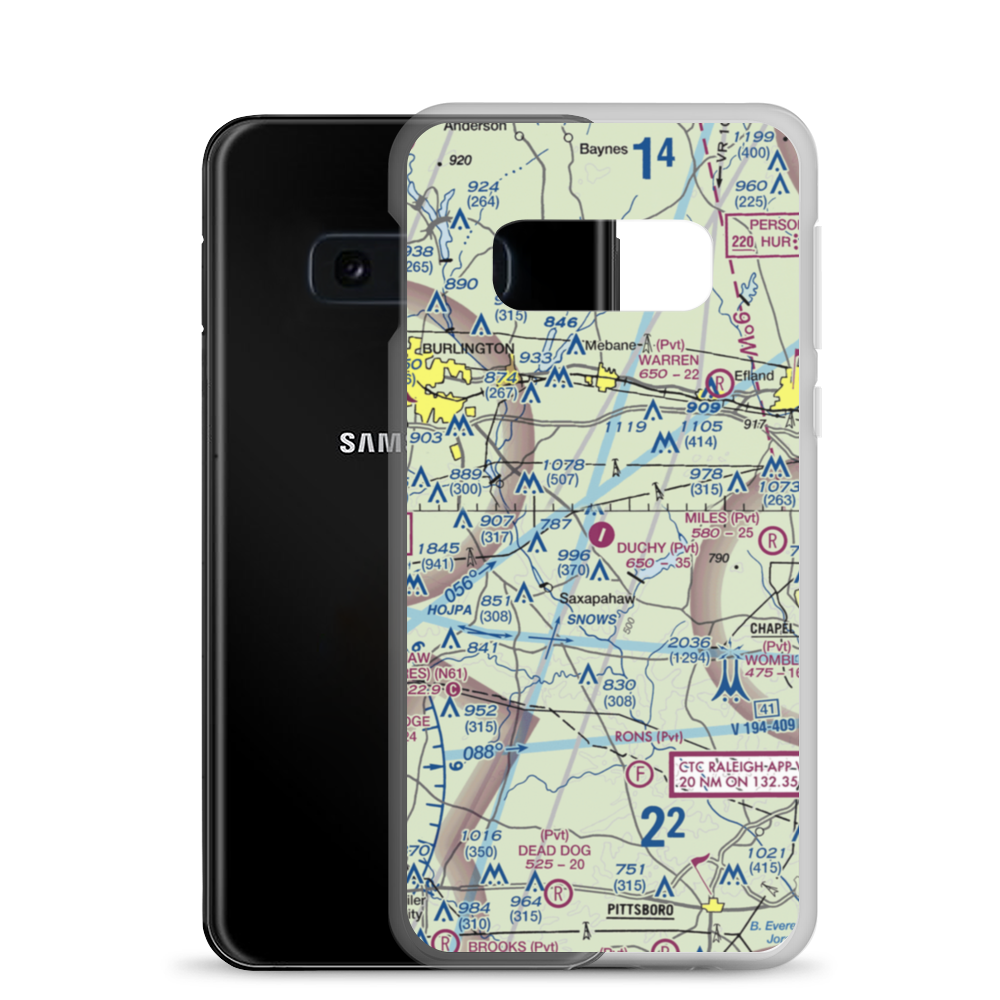 The Duchy Airport (5NC5) VFR Sectional Samsung Case Samsung Galaxy S10e model shown