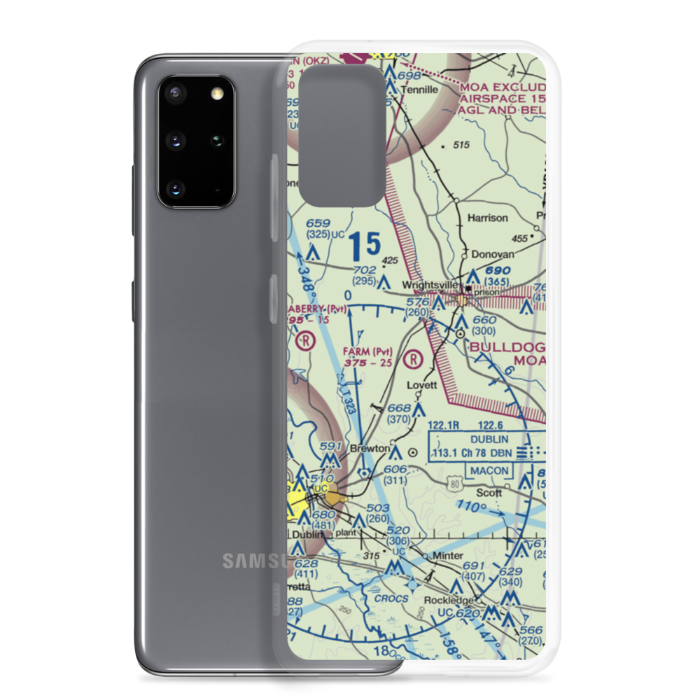 The Farm Airport (01GE) VFR Sectional Samsung Case Samsung Galaxy S20 Plus model shown