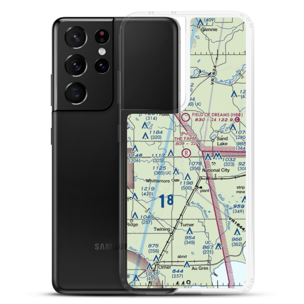 The Farm Airport (2MI6) VFR Sectional Samsung Case Samsung Galaxy S21 Ultra model shown