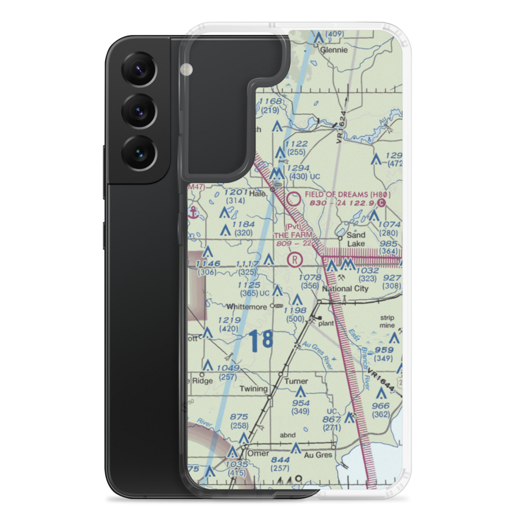 The Farm Airport (2MI6) VFR Sectional Samsung Case Samsung Galaxy S22 Plus model shown