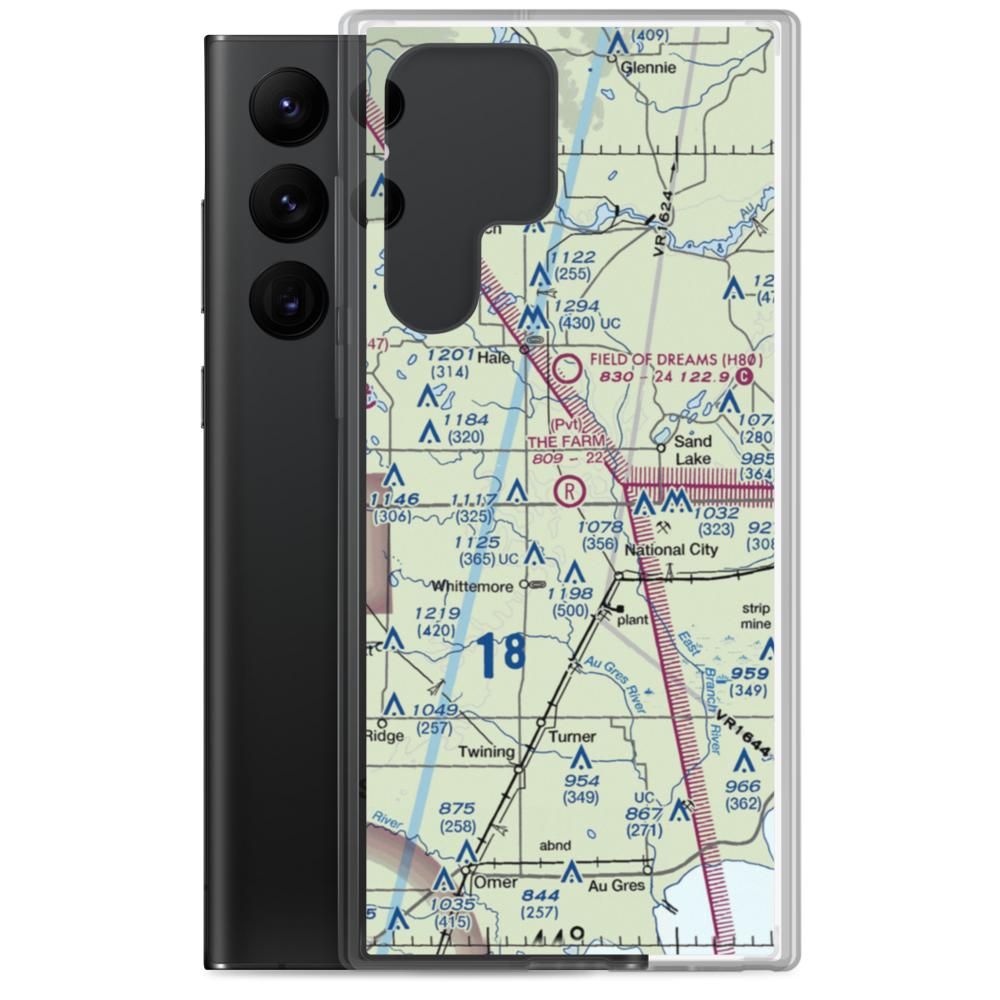 The Farm Airport (2MI6) VFR Sectional Samsung Case Samsung Galaxy S22 Ultra model shown