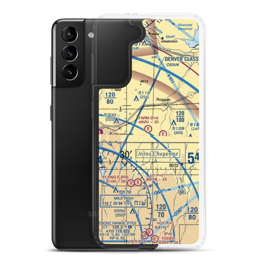 The Farm Airport (62CO) VFR Sectional Samsung Case Samsung Galaxy S21 Plus model shown