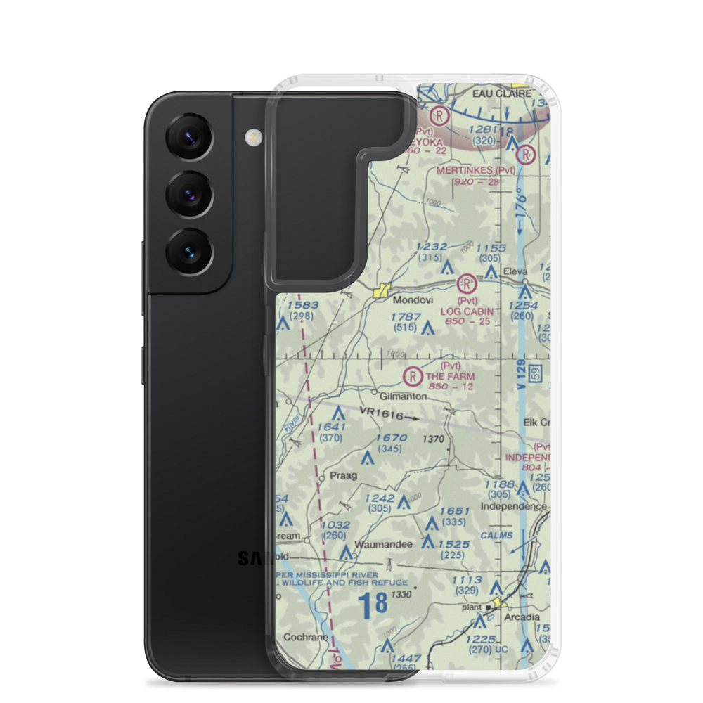 The Farm Airport (94WI) VFR Sectional Samsung Case Samsung Galaxy S22 model shown