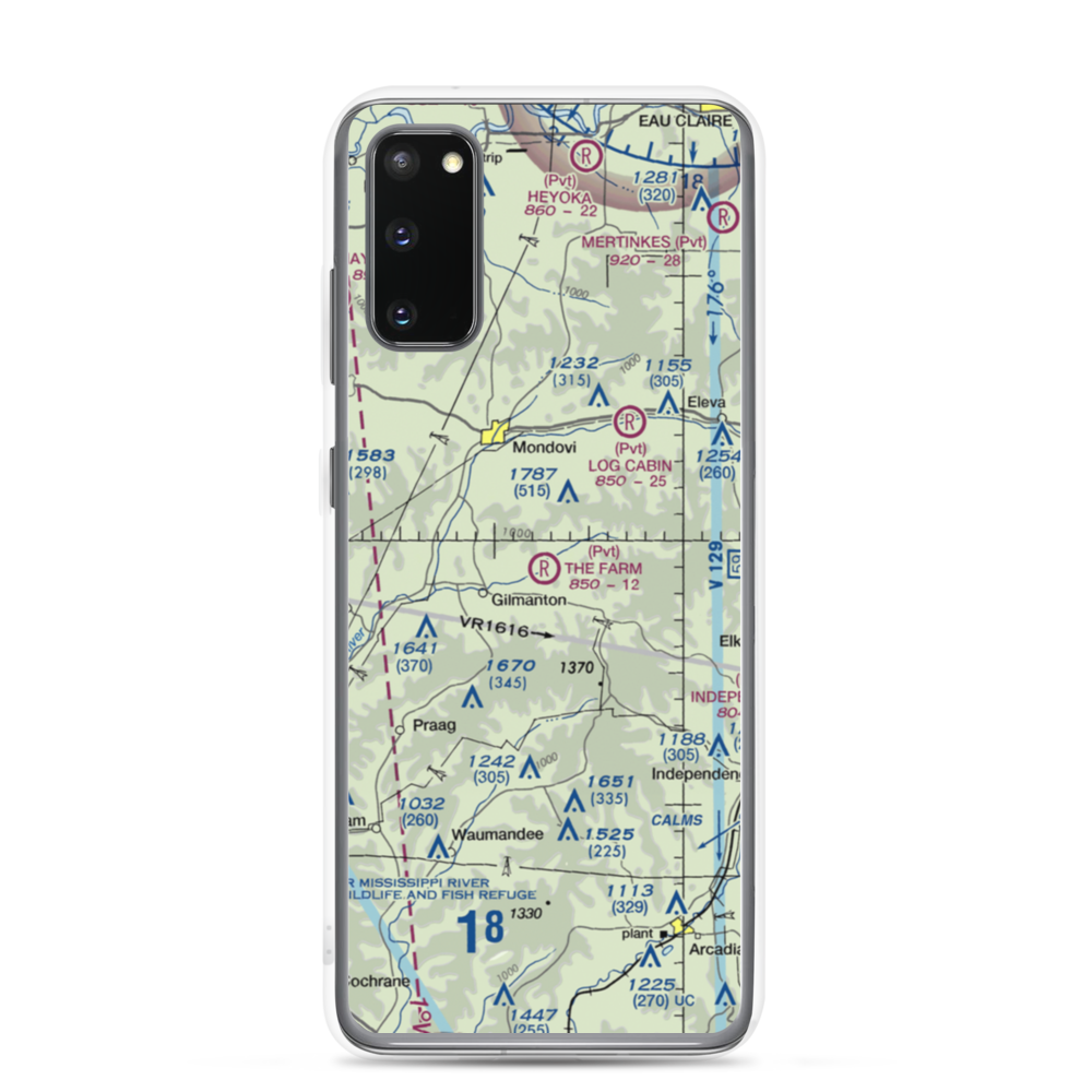 The Farm Airport (94WI) VFR Sectional Samsung Case Samsung Galaxy S20 model shown