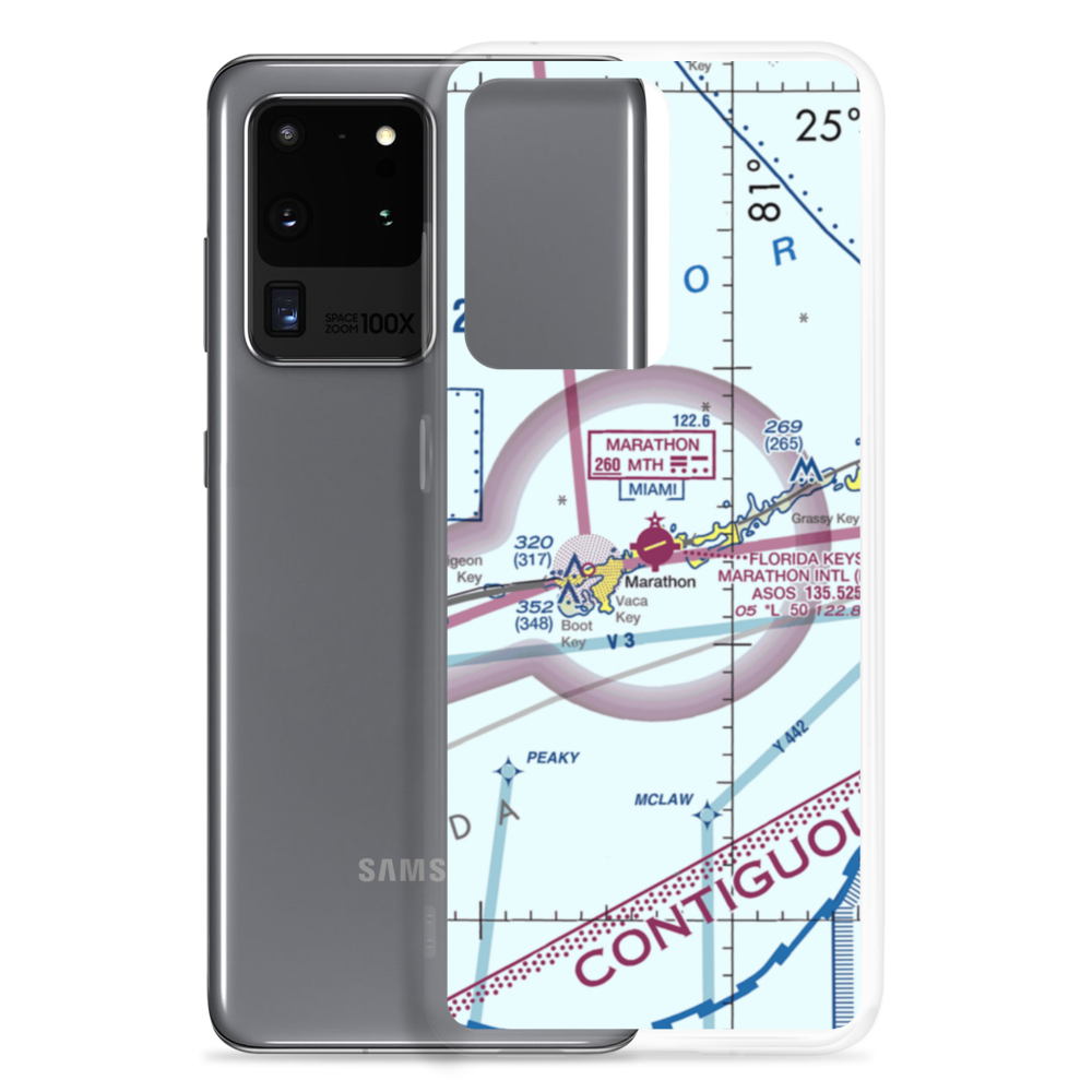 The Florida Keys Marathon Airport (MTH) VFR Sectional Samsung Case Samsung Galaxy S20 Ultra model shown