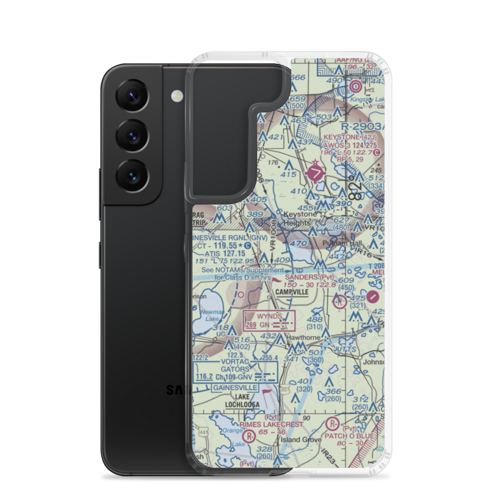 The Flying Horseman Airport (8FD2) VFR Sectional Samsung Case Samsung Galaxy S22 model shown