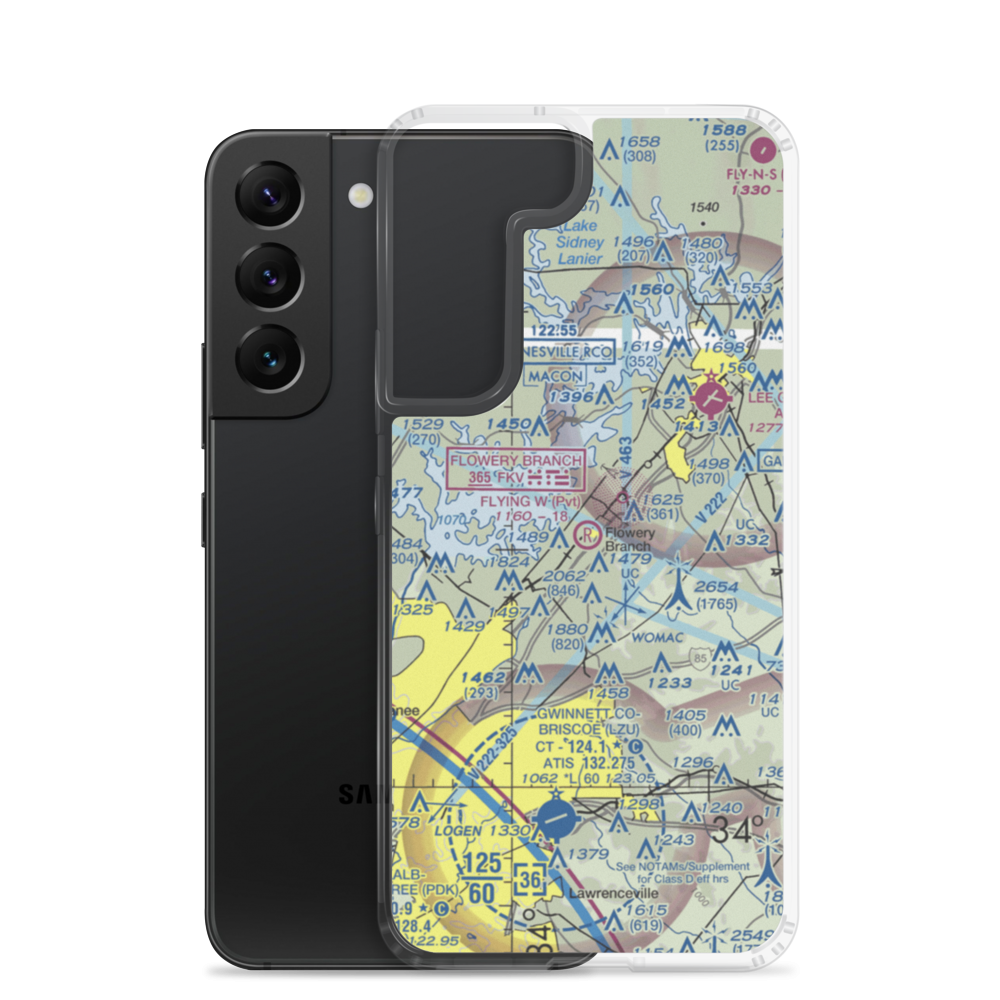 The Flying W Ranch Airport (GA01) VFR Sectional Samsung Case Samsung Galaxy S22 model shown