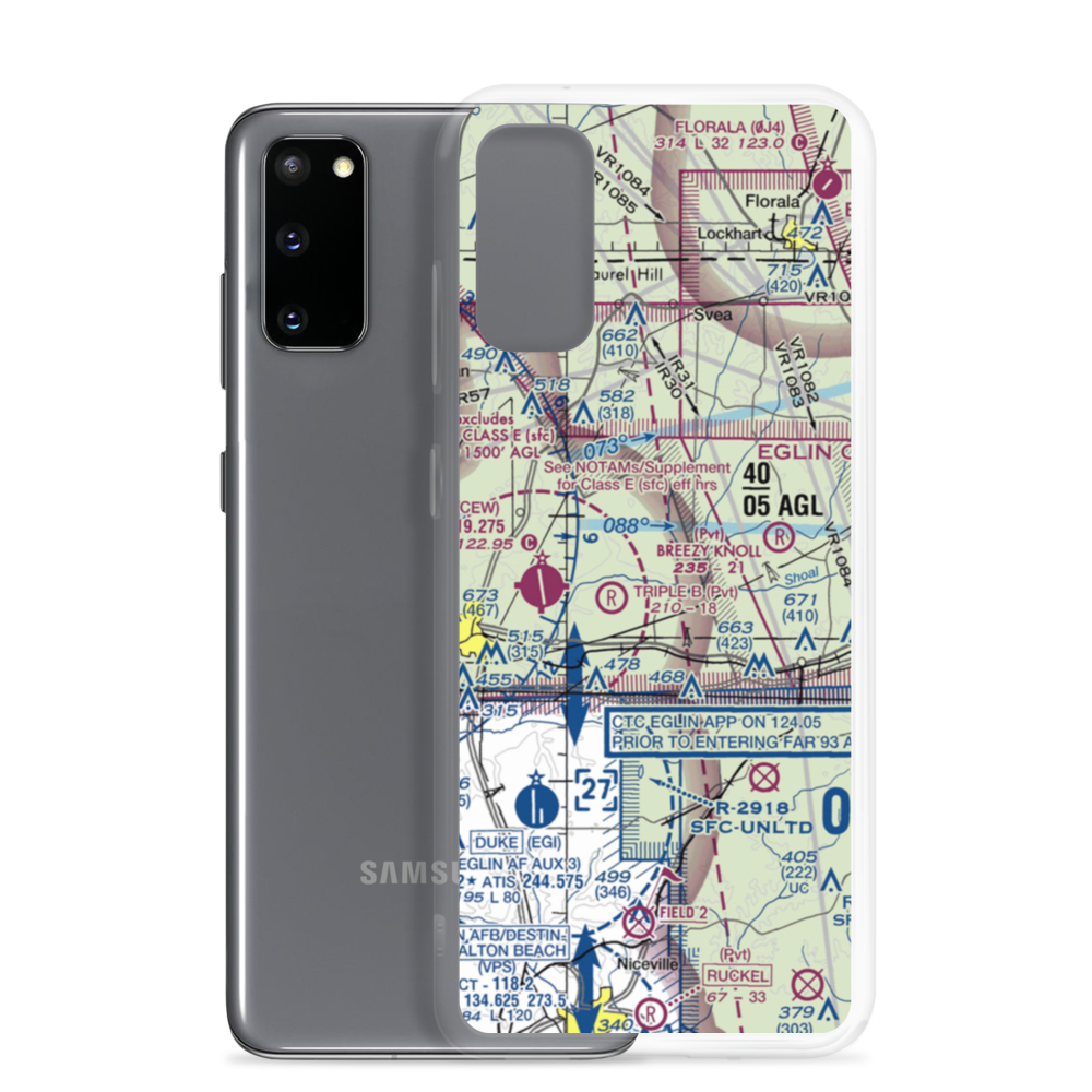 The Funny Farm Airport (FD03) VFR Sectional Samsung Case Samsung Galaxy S20 model shown