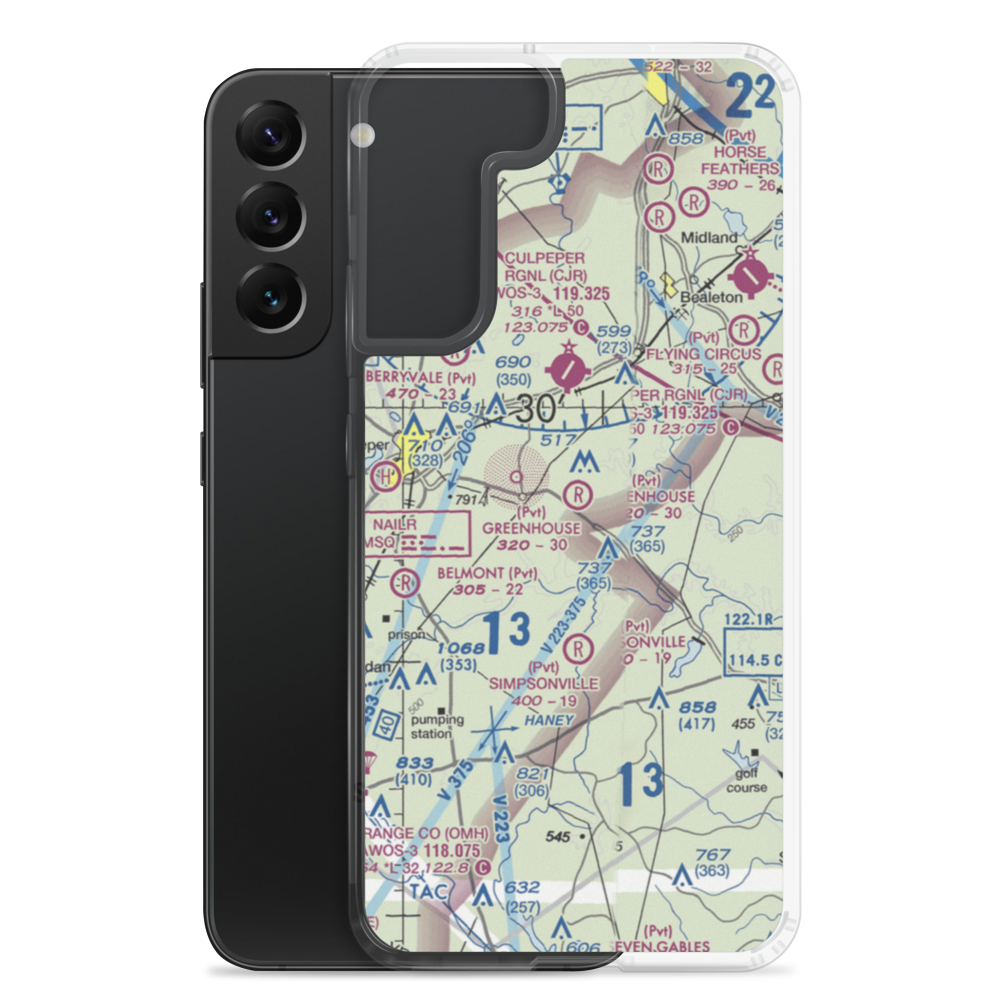 The Greenhouse Airport (02VA) VFR Sectional Samsung Case Samsung Galaxy S22 Plus model shown