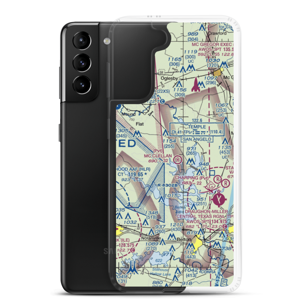The Grove/Ranch Airport (23TX) VFR Sectional Samsung Case Samsung Galaxy S21 Plus model shown