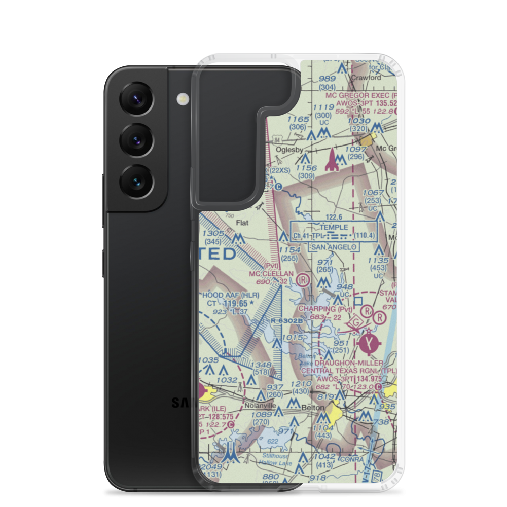 The Grove/Ranch Airport (23TX) VFR Sectional Samsung Case Samsung Galaxy S22 model shown