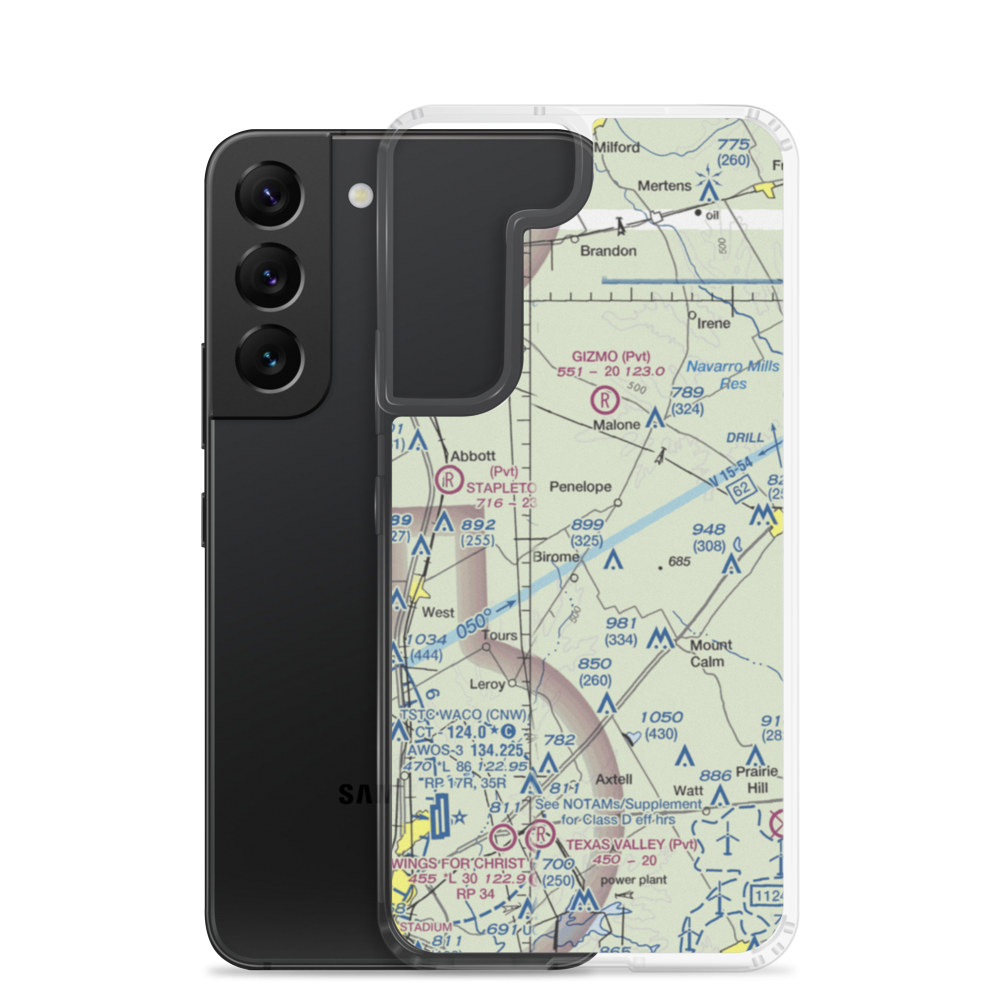 The Landing Airport (9XS1) VFR Sectional Samsung Case Samsung Galaxy S22 model shown