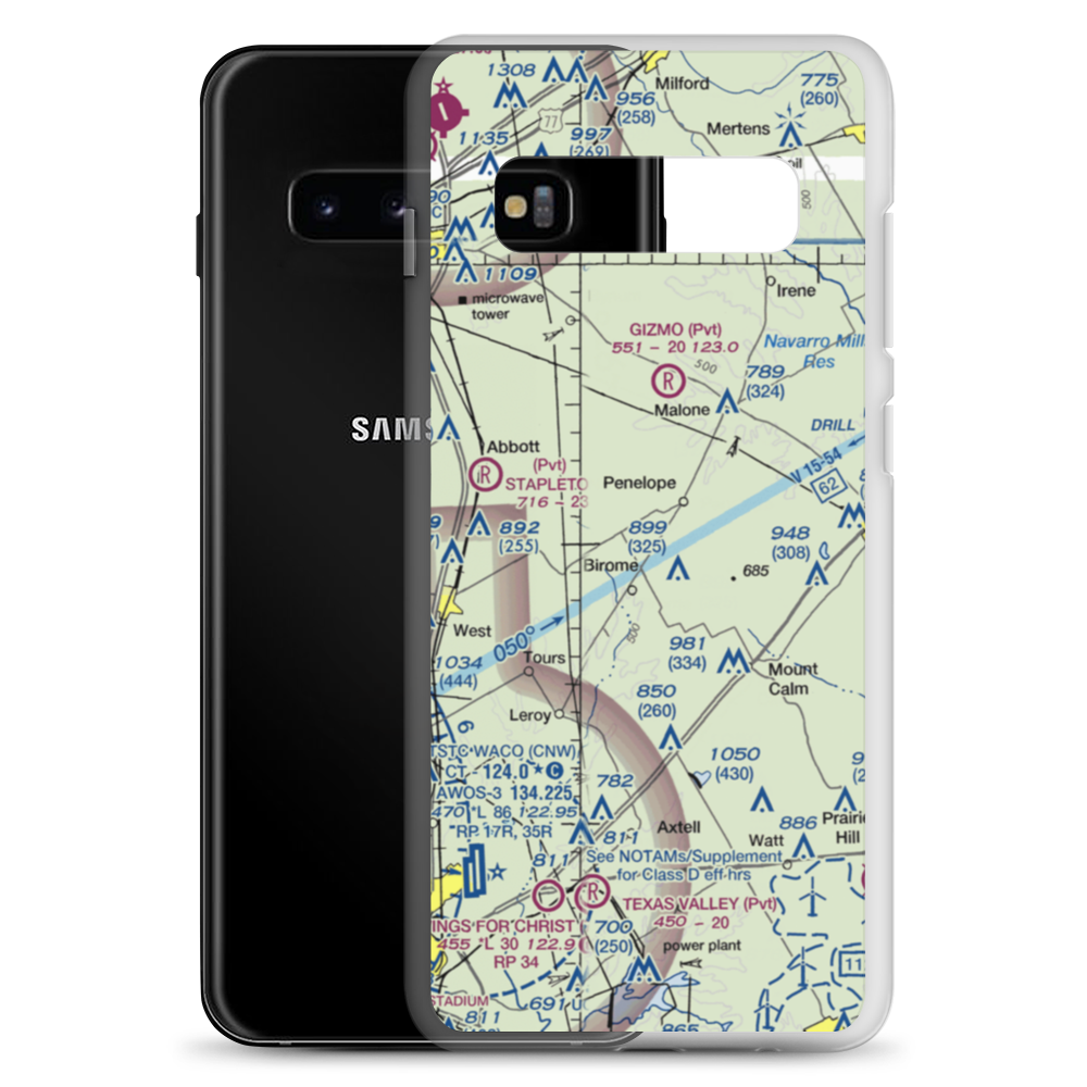 The Landing Airport (9XS1) VFR Sectional Samsung Case Samsung Galaxy S10+ model shown