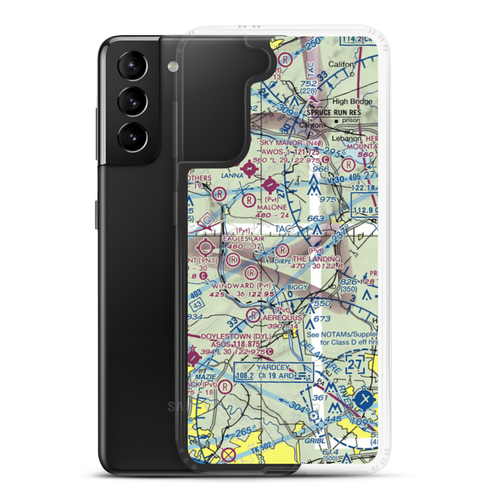 The Landing Airport (NJ50) VFR Sectional Samsung Case Samsung Galaxy S21 Plus model shown