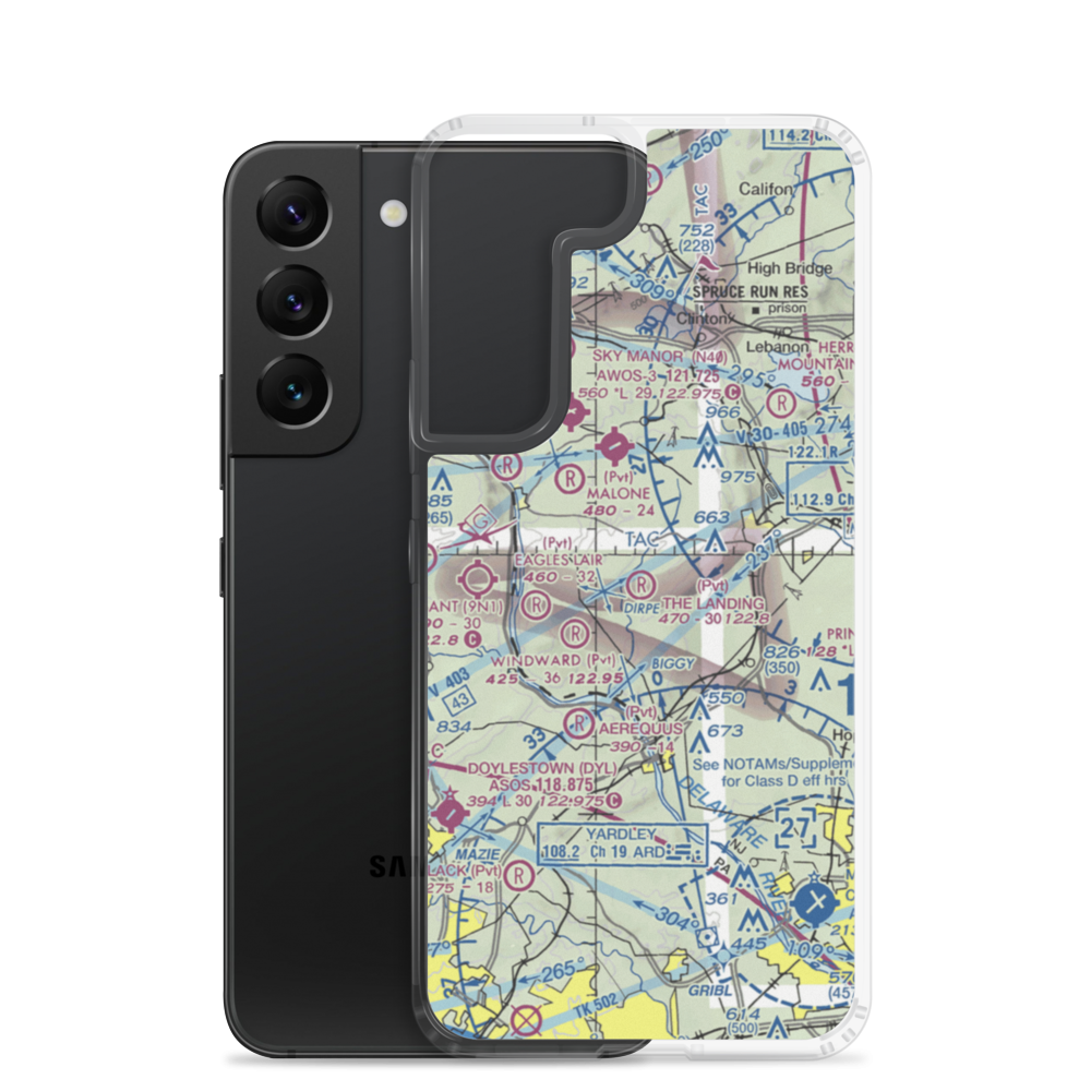 The Landing Airport (NJ50) VFR Sectional Samsung Case Samsung Galaxy S22 model shown