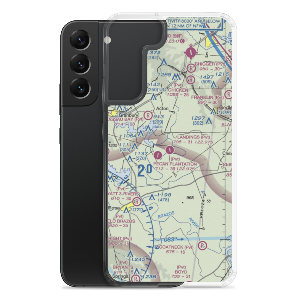 The Landings Airport (66TE) VFR Sectional Samsung Case Samsung Galaxy S22 Plus model shown