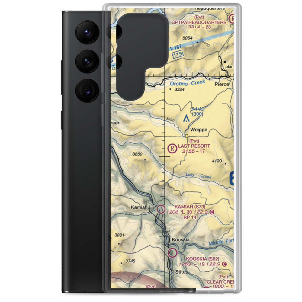 The Last Resort Airport (3ID2) VFR Sectional Samsung Case Samsung Galaxy S22 Ultra model shown