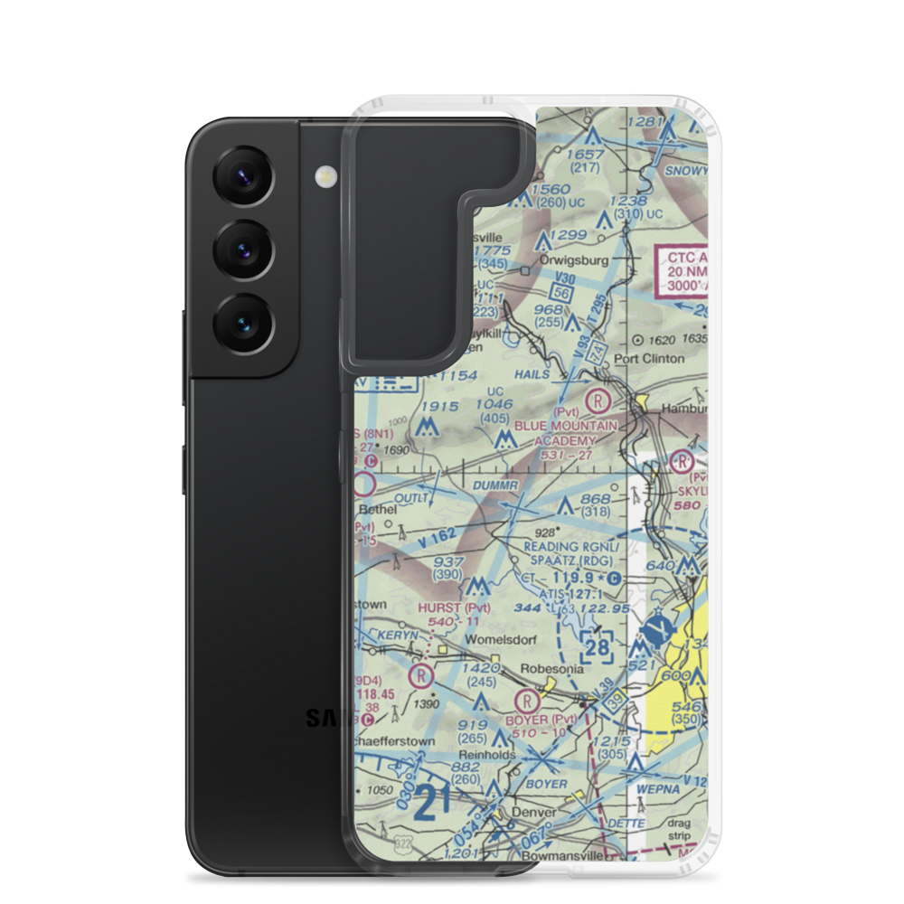 The Old Commonwealth Aerodrome (2PA6) VFR Sectional Samsung Case Samsung Galaxy S22 model shown