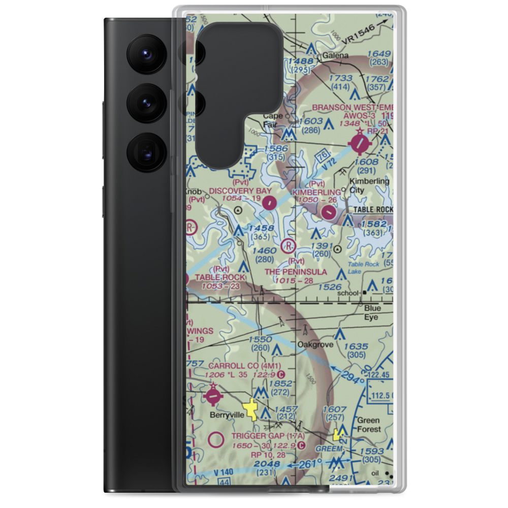 The Peninsula Airport (21MU) VFR Sectional Samsung Case Samsung Galaxy S22 Ultra model shown