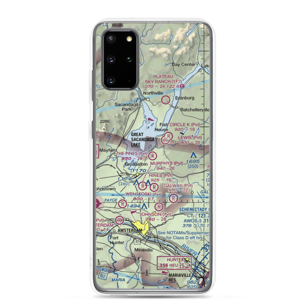 The Pines Airport (NY64) VFR Sectional Samsung Case Samsung Galaxy S20 Plus model shown