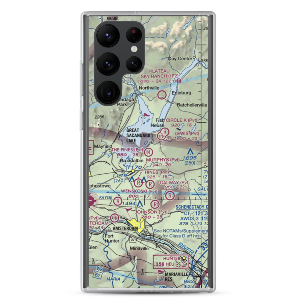 The Pines Airport (NY64) VFR Sectional Samsung Case Samsung Galaxy S22 Ultra model shown