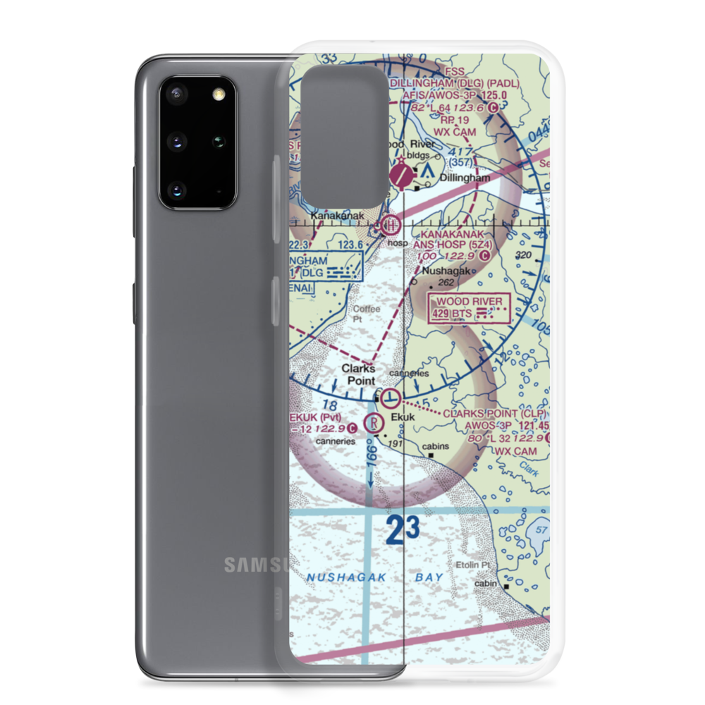 The Queens Airport (93AK) VFR Sectional Samsung Case Samsung Galaxy S20 Plus model shown