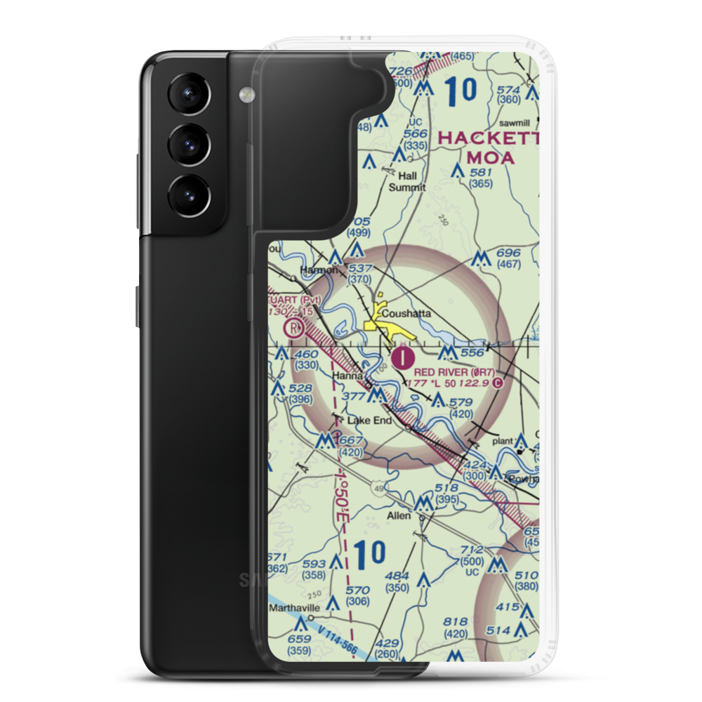 The Red River Airport (0R7) VFR Sectional Samsung Case Samsung Galaxy S21 Plus model shown