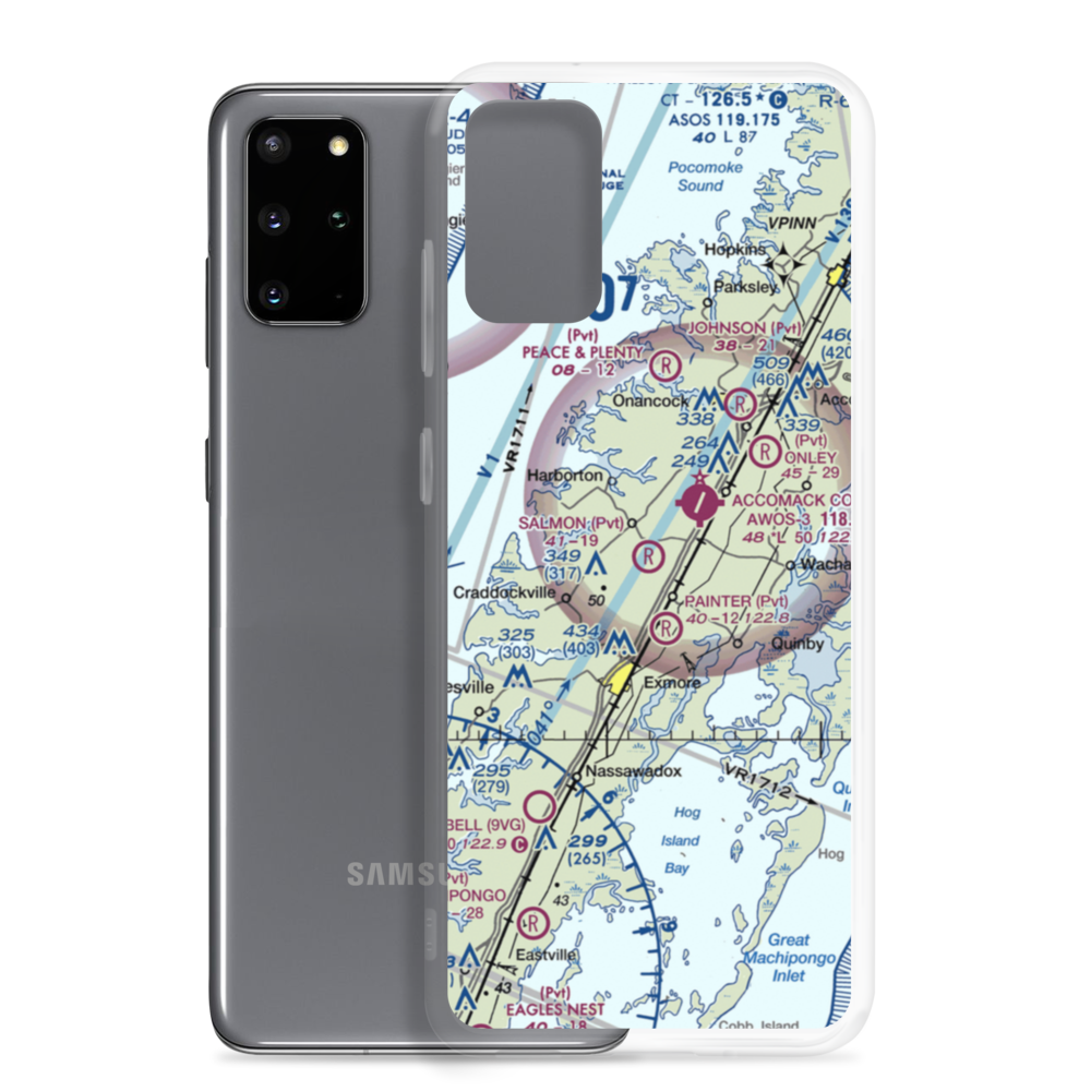 The Salmon Farm Airport (Pvt) (53VG) VFR Sectional Samsung Case Samsung Galaxy S20 Plus model shown
