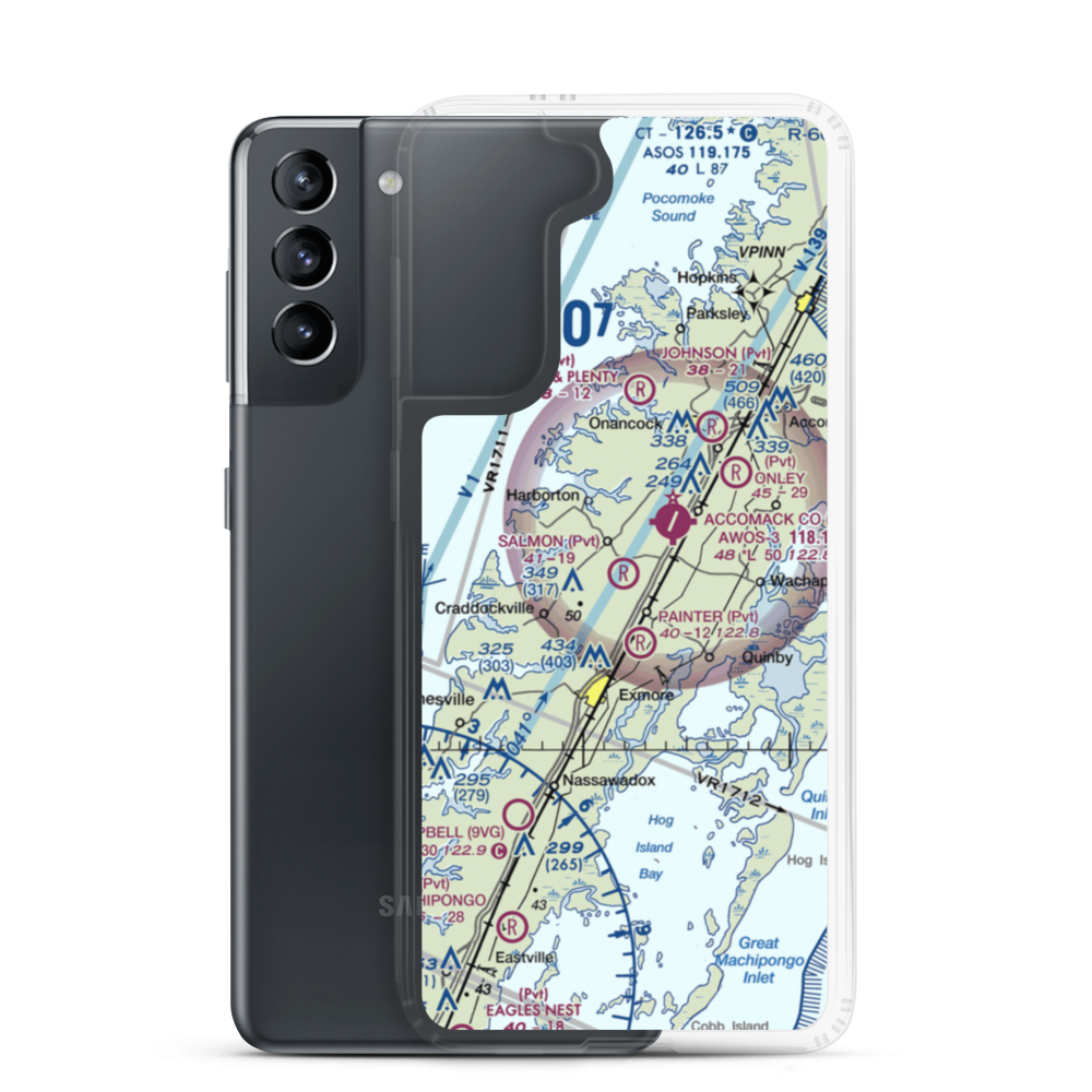 The Salmon Farm Airport (Pvt) (53VG) VFR Sectional Samsung Case Samsung Galaxy S21 model shown