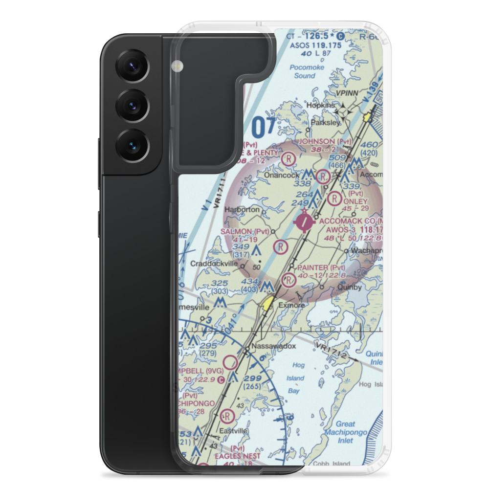 The Salmon Farm Airport (Pvt) (53VG) VFR Sectional Samsung Case Samsung Galaxy S22 Plus model shown