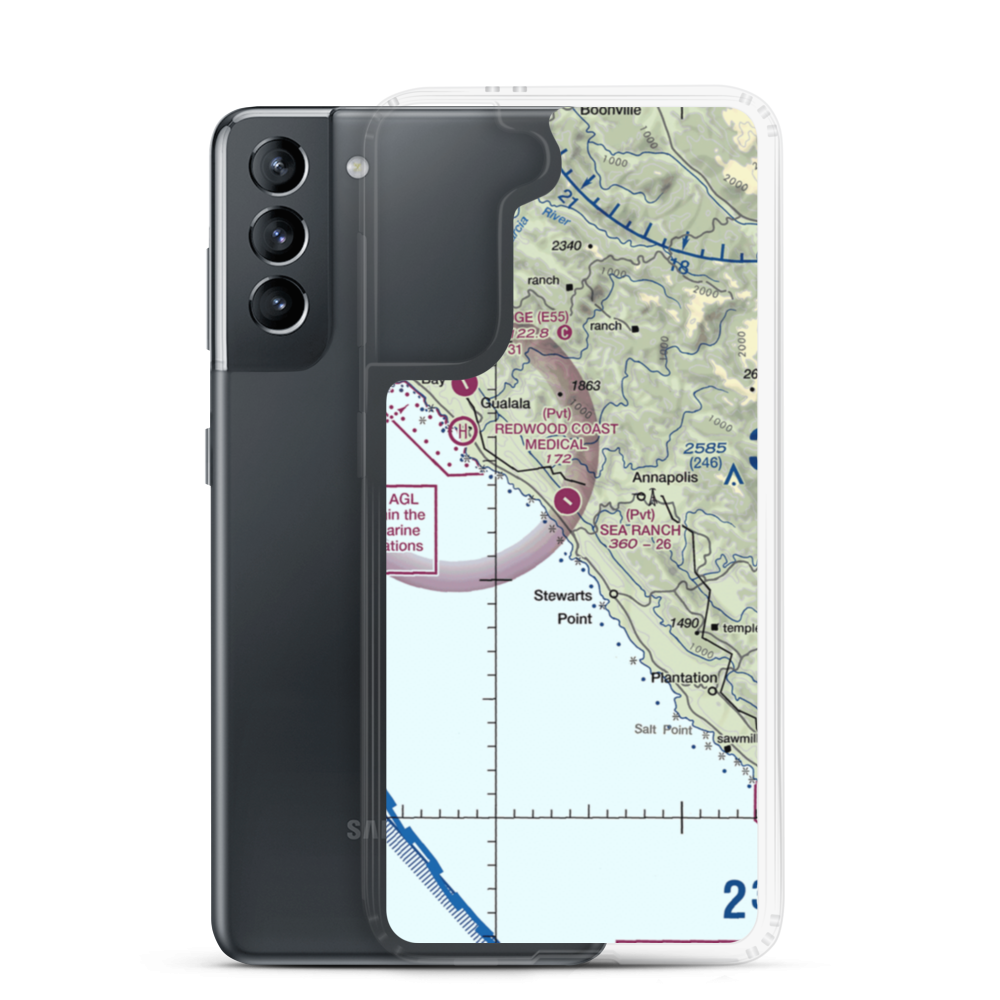 The Sea Ranch Airport (CA51) VFR Sectional Samsung Case Samsung Galaxy S21 model shown