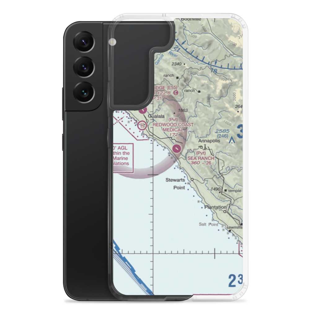The Sea Ranch Airport (CA51) VFR Sectional Samsung Case Samsung Galaxy S22 Plus model shown