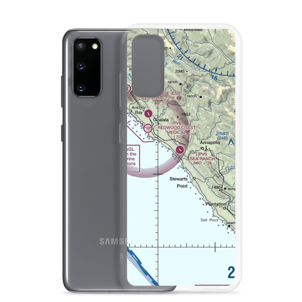 The Sea Ranch Airport (CA51) VFR Sectional Samsung Case Samsung Galaxy S20 model shown