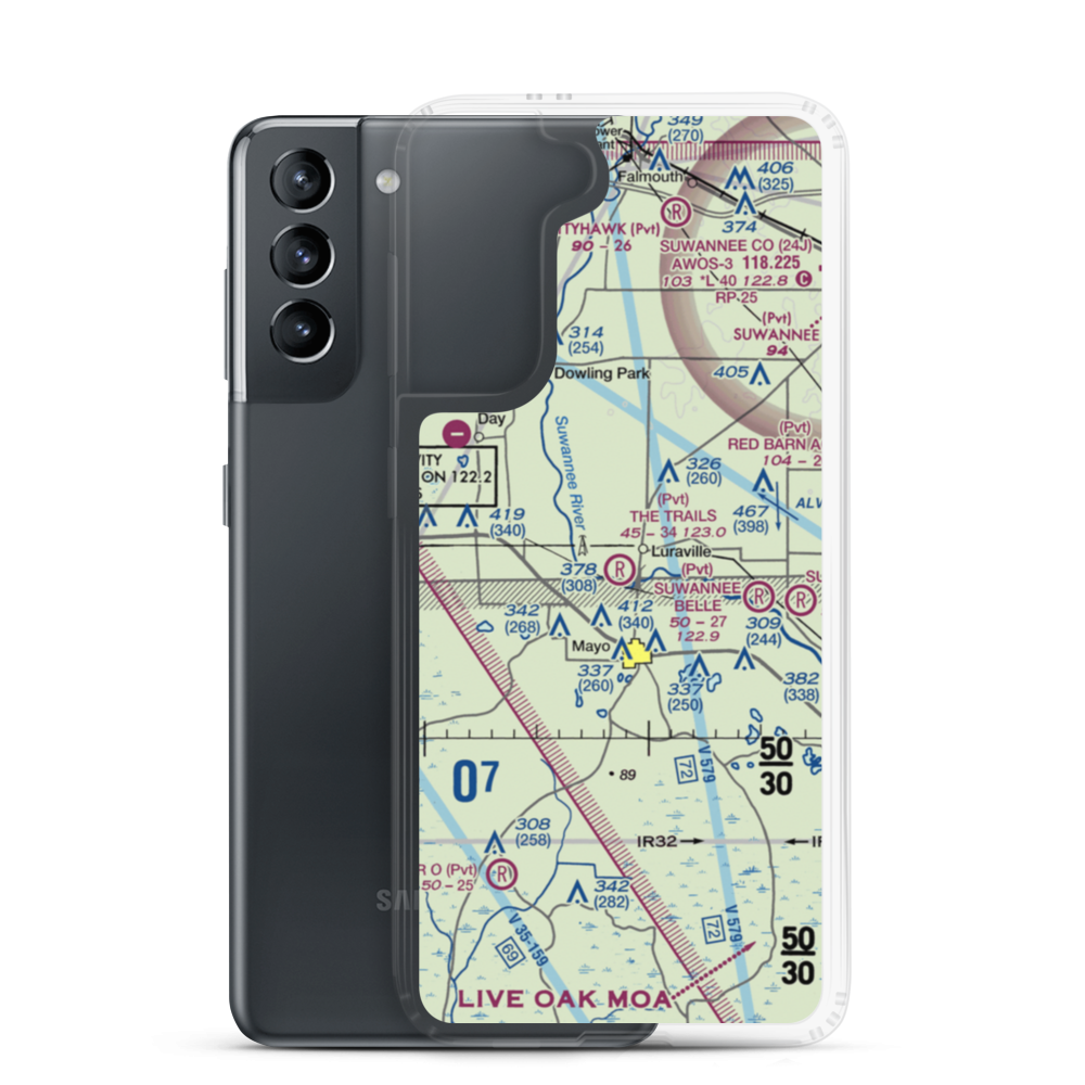 The Trails Airport (FD50) VFR Sectional Samsung Case Samsung Galaxy S21 model shown