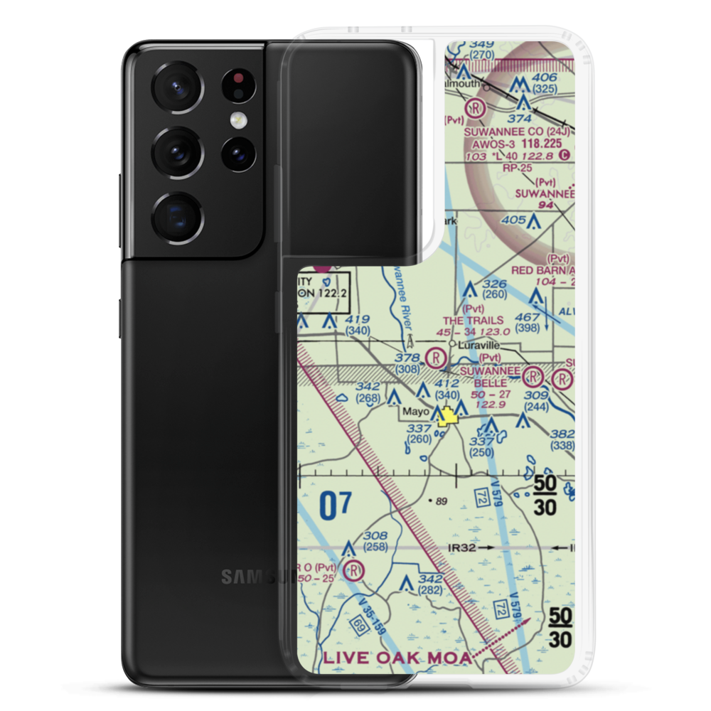 The Trails Airport (FD50) VFR Sectional Samsung Case Samsung Galaxy S21 Ultra model shown