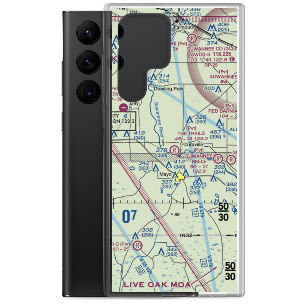 The Trails Airport (FD50) VFR Sectional Samsung Case Samsung Galaxy S22 Ultra model shown