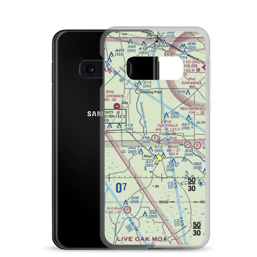The Trails Airport (FD50) VFR Sectional Samsung Case Samsung Galaxy S10e model shown