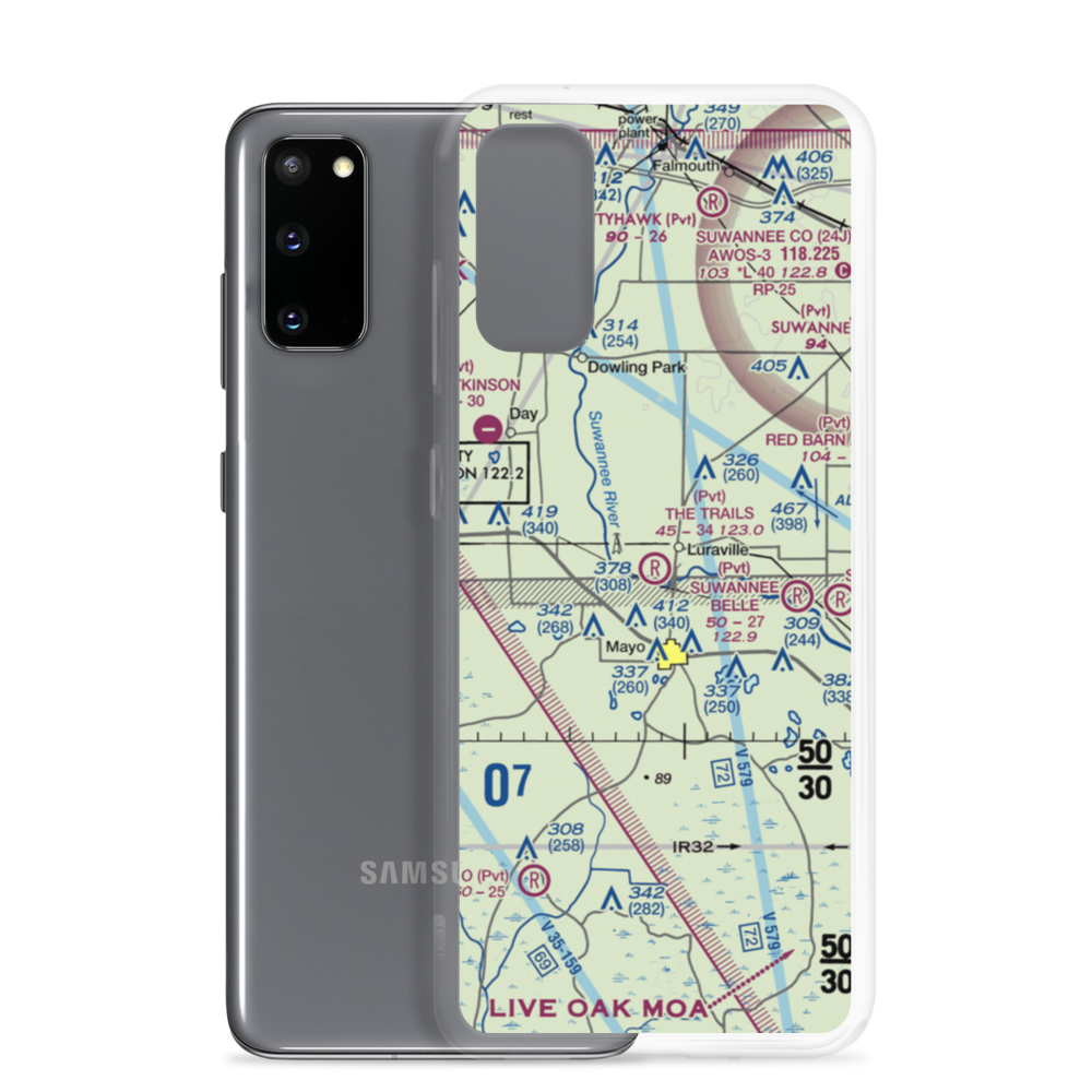 The Trails Airport (FD50) VFR Sectional Samsung Case Samsung Galaxy S20 model shown